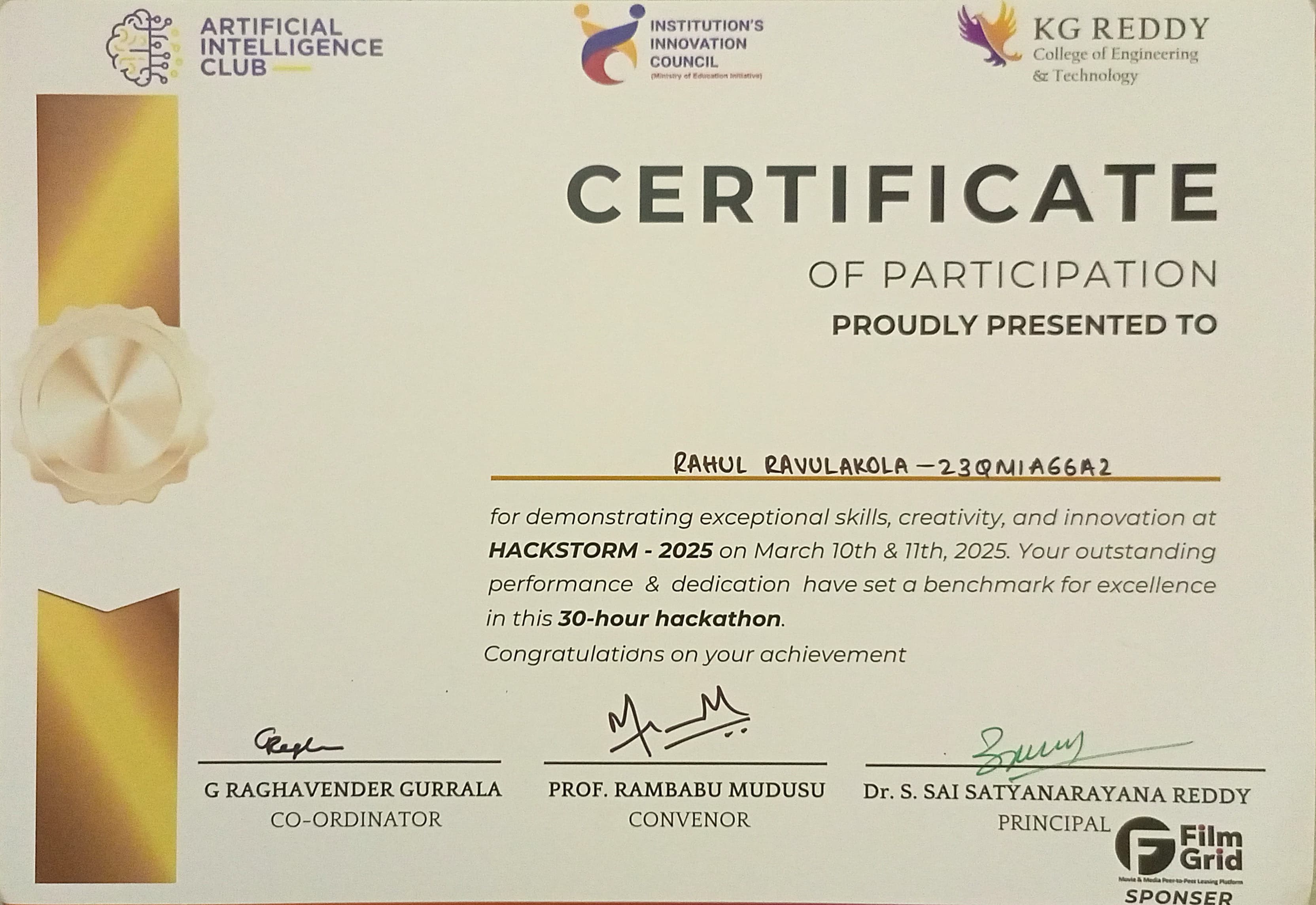 certificate